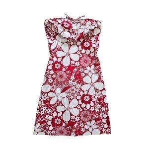 Floral Print Strapless Mini Dress, Size 3